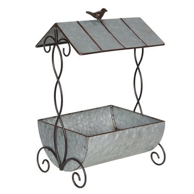Rustic Country Plant Holder – Covered Wrought Iron Design