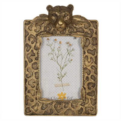 Golden Leopard Photo Frame – Botanical Luxury