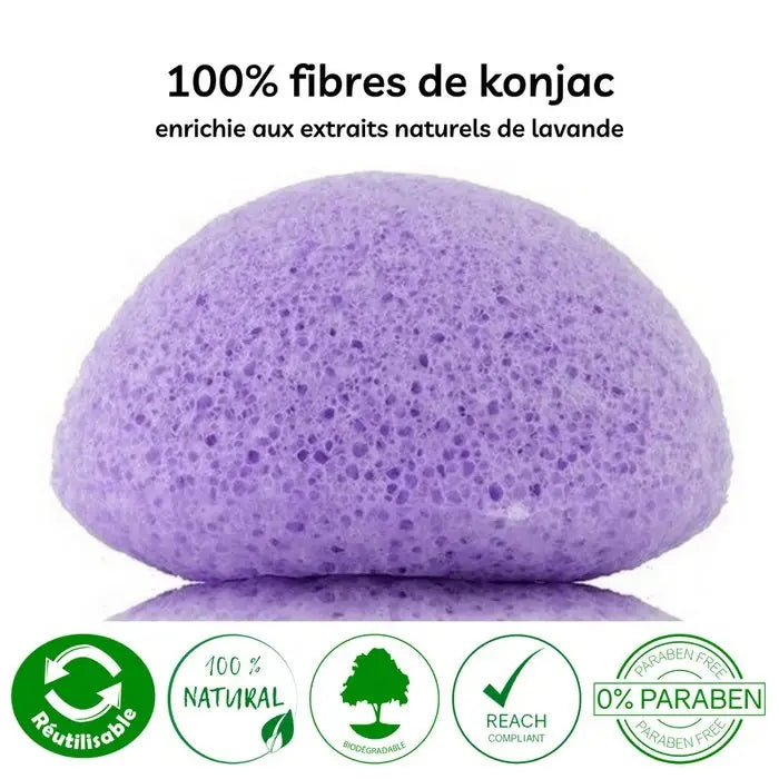Natural Lavender Konjac Facial Sponge – Pure & Soothing Cleansing