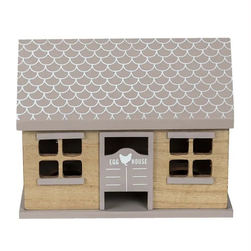 Rural Wooden Egg House – Brown Rustic Egg Holder