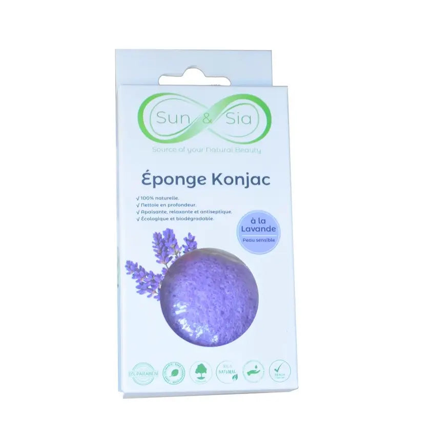 Natural Lavender Konjac Facial Sponge – Pure & Soothing Cleansing