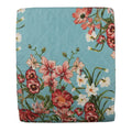 Floral Cotton Bedspread – Blue & Pink Blossom Design (240x260 cm)