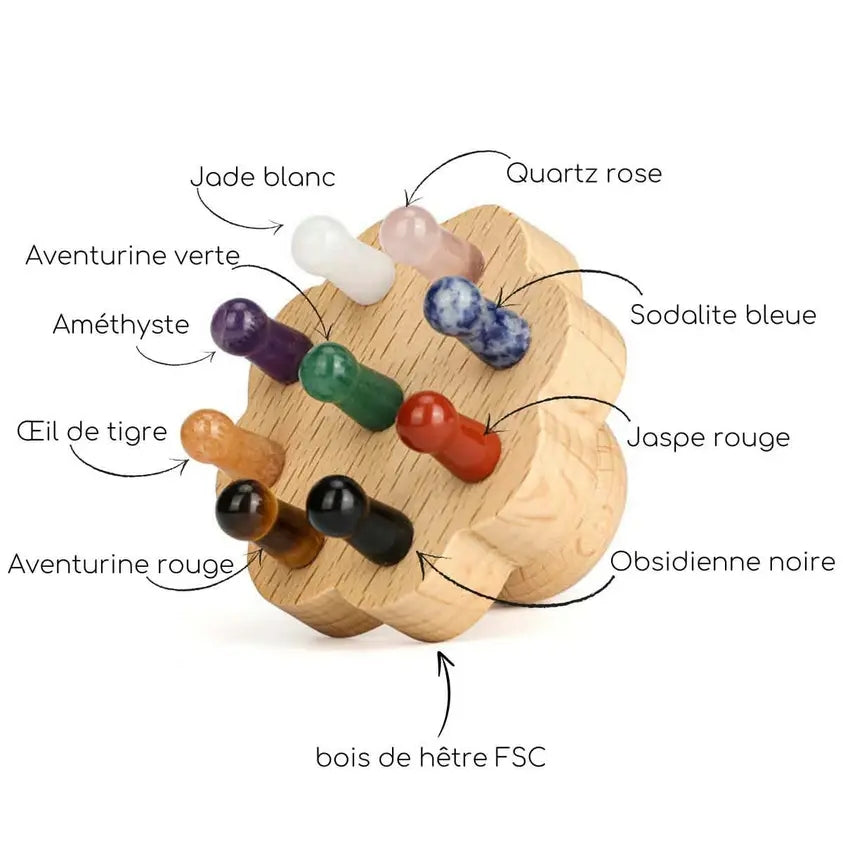 Flower Scalp Brush – Luxurious 9-Stone Natural Massage Brush